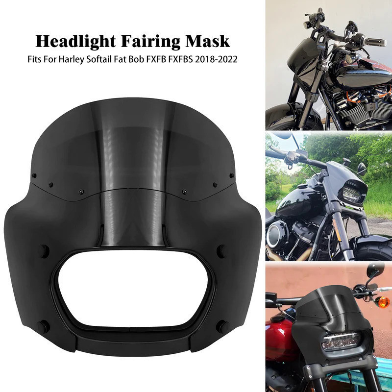 CM ไฟหน้ารถมอเตอร์ไซค์ ABS LED fxfb fxfbs สีดำสำหรับ Harley softail fxfb fxfbs 2018-2021 2022