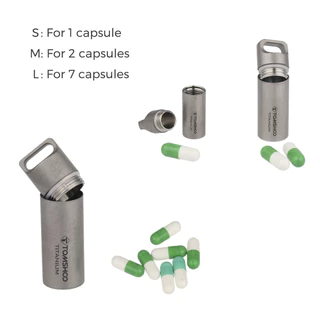 [LIXADA Mall] TOMSHOO Titanium Pill Case Waterproof Mini Pill Holder Pocket Pill Box Container for Outdoor Travel Camping Hiking