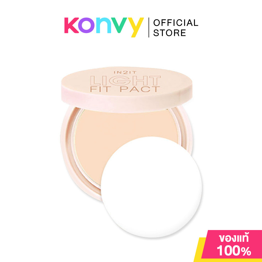 In2it Light Fit Pact 2-Way Powder SPF25 PA+++ 5g #LFP201-s soft อินทูอิท แป้งบาลานซ์ผิว.