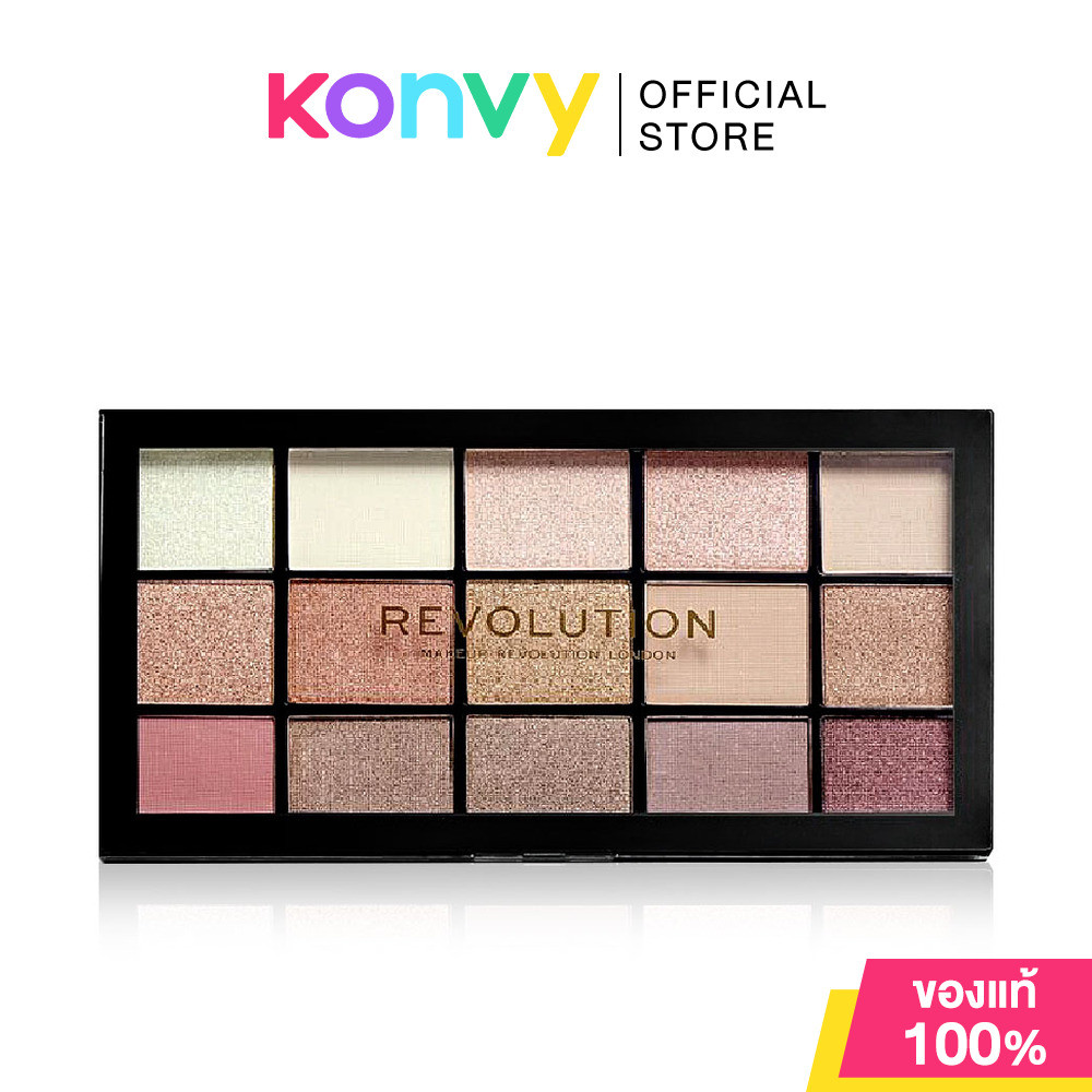 Makeup Revolution Re-loaded Eyeshadow Palette 16.5g เมคอัพ รีโวลูชั่น พาเลทอายแชโดว์ 15 เฉดสี.