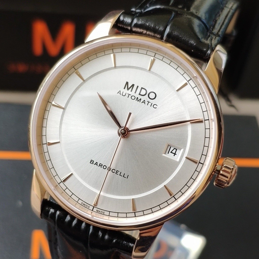 Mido baronelliwhite All-Match dial สง่างามสดและเป็นธรรมชาติ, สายหนังผู้ชายกล BLSL3Automatic, 38mmLow