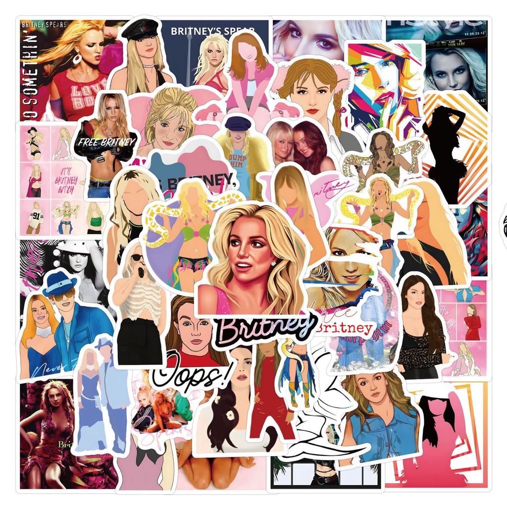สติ๊กเกอร์ PVC กันน้ํา Britney Spears Superstar 55 ชิ้น