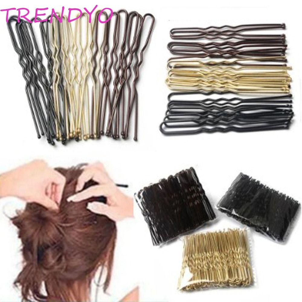 Trendyo 50 ชิ้นกิ๊บติดผมโลหะ, 5/6/7 ซม.Bobby Pin U รูปร่าง Barrette, อุปกรณ์เสริมผมที่มองไม่เห็นสําหรับ Bun จัดแต่งทรงผมเครื่องมือทรงผม Hairpins ผู้หญิง