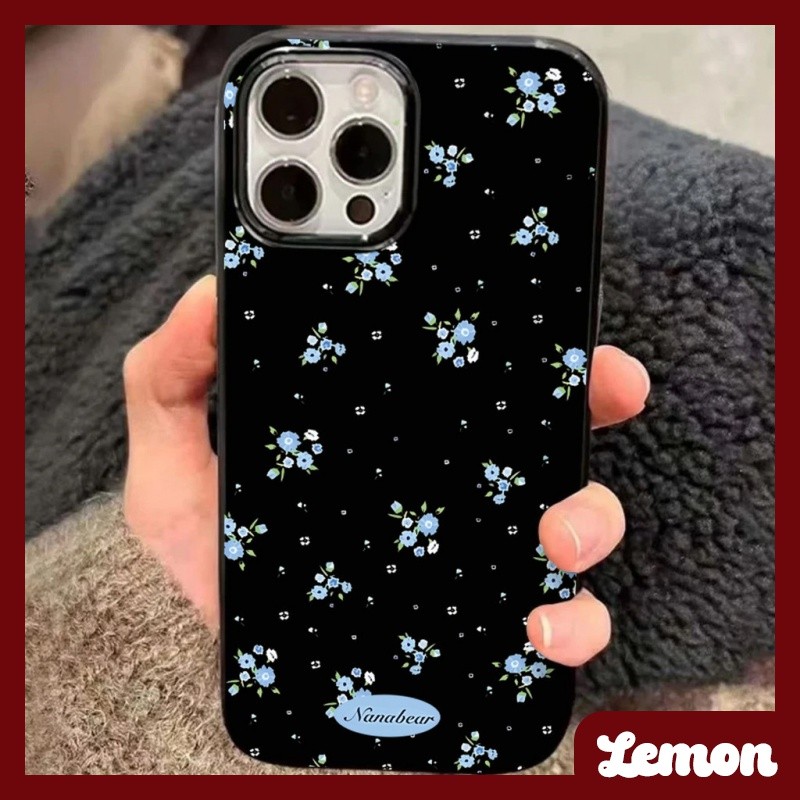 เคสมือถือ แบบนิ่ม ลายดอกไม้ สีฟ้า แวววาว สไตล์เกาหลี สําหรับ 15 15 Pro Max 14pro 14 Pro Max 13 13pro 13 Pro Max 11 12 12pro 12 Pro Max XR Xs Max 7P 8P