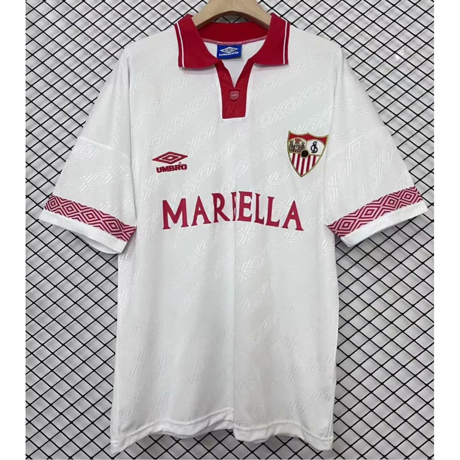1994/96 Sevilla Home Vintage Soccer Jersey S-XXL ผู้ใหญ่แขนสั้น Quick Dry Sports Soccer Top AAA