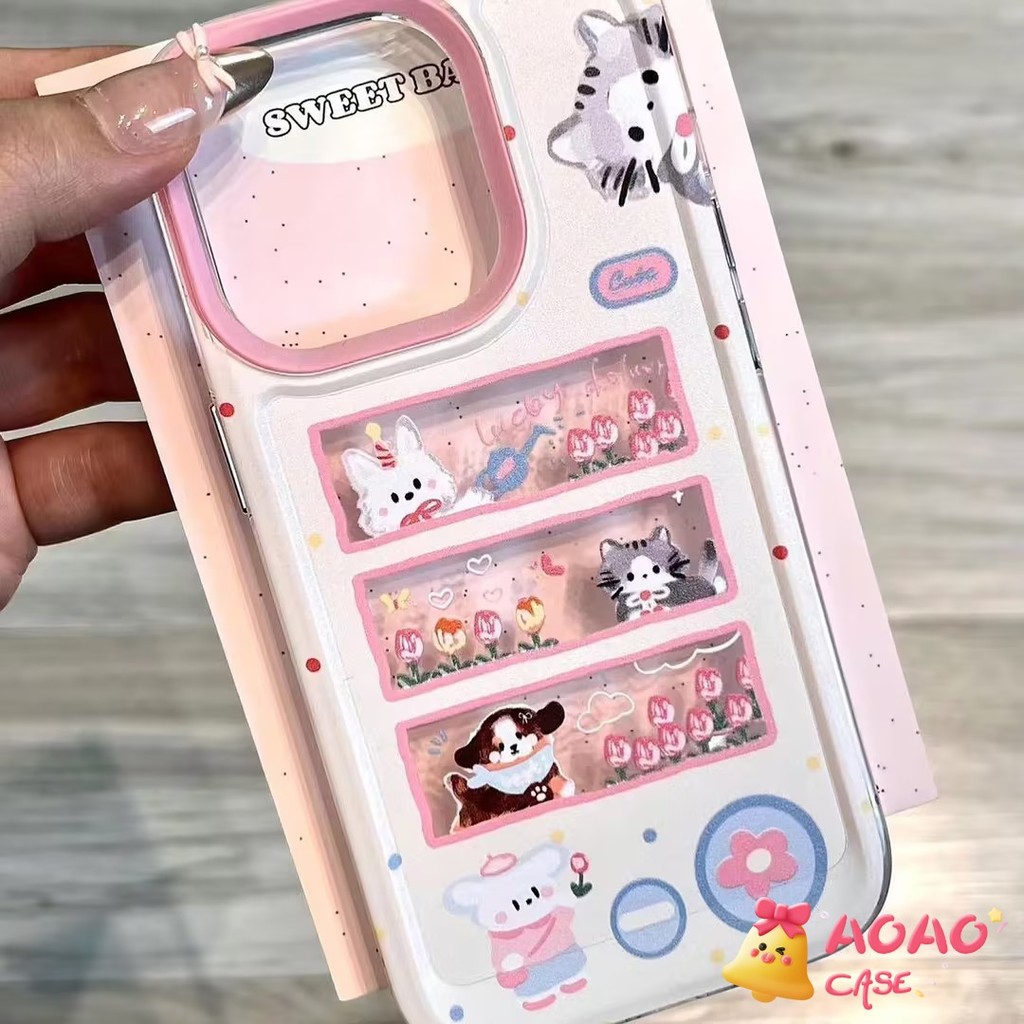 น่ารักแมวหวานหมีนุ่ม เคสiPhone 11 15 13 Pro Max 12 14 Pro Max 7Plus 8Plus XR X XS Max 7 14 15 8 Plus SE 2020