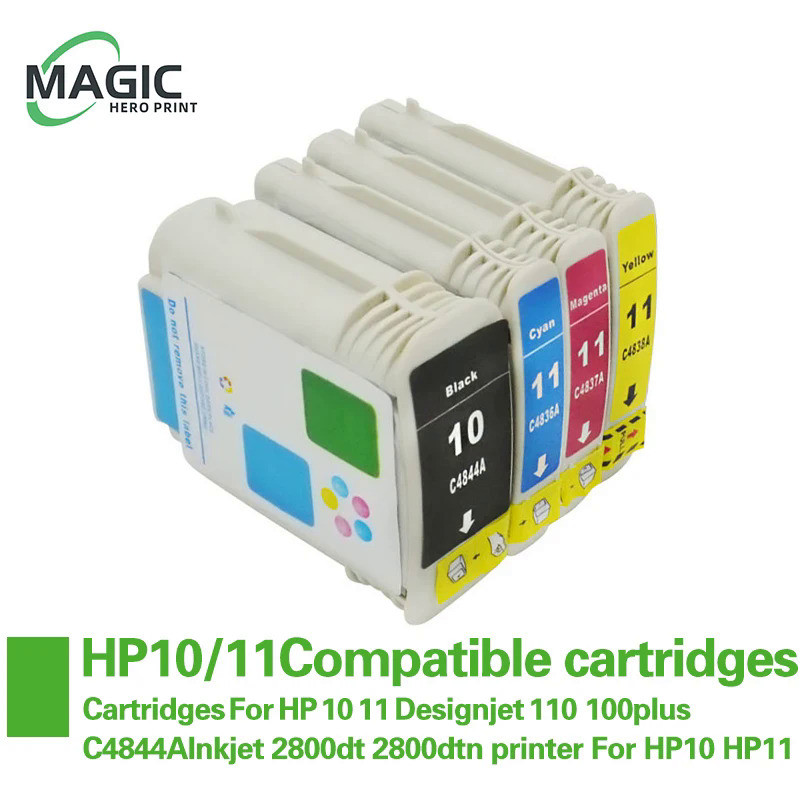 1ชุดตลับหมึกสำหรับ HP 10 11 Designjet 110 100Plus C4844A Inkjet 2800dt 2800dtn เครื่องพิมพ์สำหรับ HP