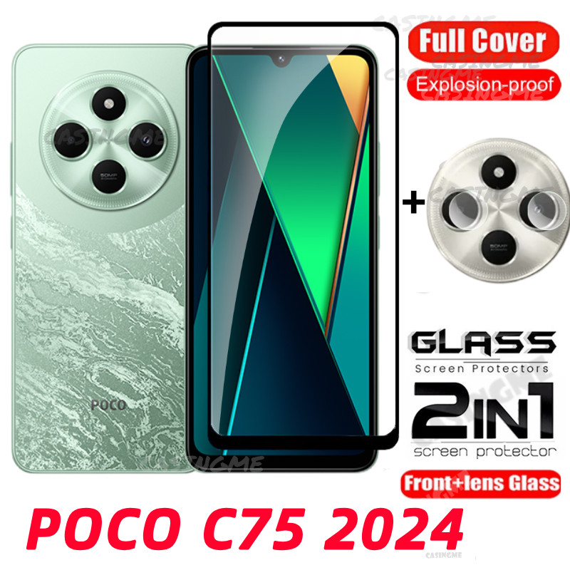 Poco C75 2024 ป้องกันหน้าจอโปร่งใสคลุมทั้งหมดฟิล์มสําหรับ POCO C75 PocoC75 C 75 75C 4G 5G 2024 กระจก
