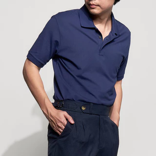 era-won เสื้อโปโลแขนสั้น ทรงสลิม Polo Shirt สี Navy Blue