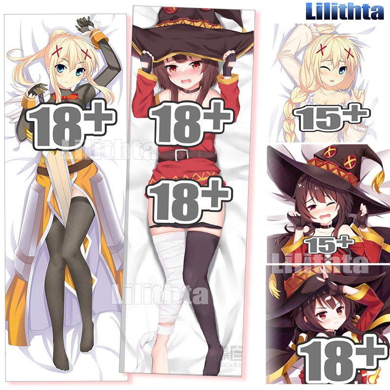 Dakimakura ปลอกหมอน KonoSuba Megumin และความมืด KonoSuba Gods blessing บนนี้ที่ยอดเยี่ยม world เกมอะนิเมะตัวละคร Body-pillow ฝาครอบการ์ตูน Custom Made Body โยน