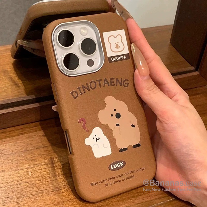 Iphone 16 15 14 13 12 11 Pro Max X Xr Xs Max เคสโทรศัพท์น่ารัก Browm Bear ปกหนัง