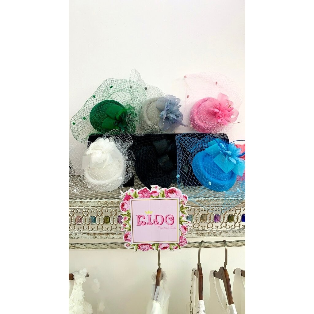 sคาดผมเด็ก(หน้าร้านอยู่รัชดา)KF673 หมวกคาดผมเด็กดอกไม้ใหญ่โบว์ตาข่ายประดับขนนก
