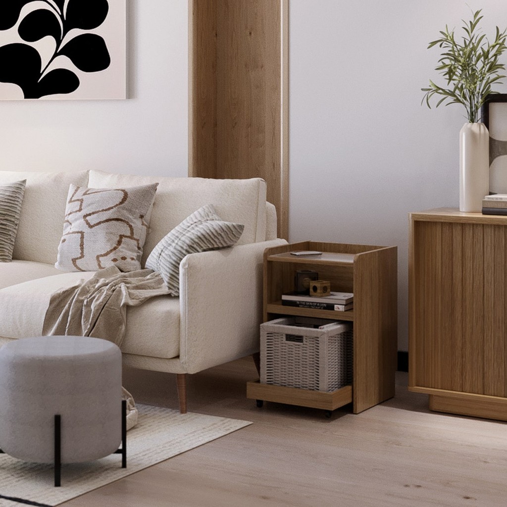 SB Design Square ตู้ข้างเตียง ขนาด 40 ซม รุ่น VALLEY สีไม้อ่อน (40x39.5x60 ซม.) แบรนด์ SB FURNITURE