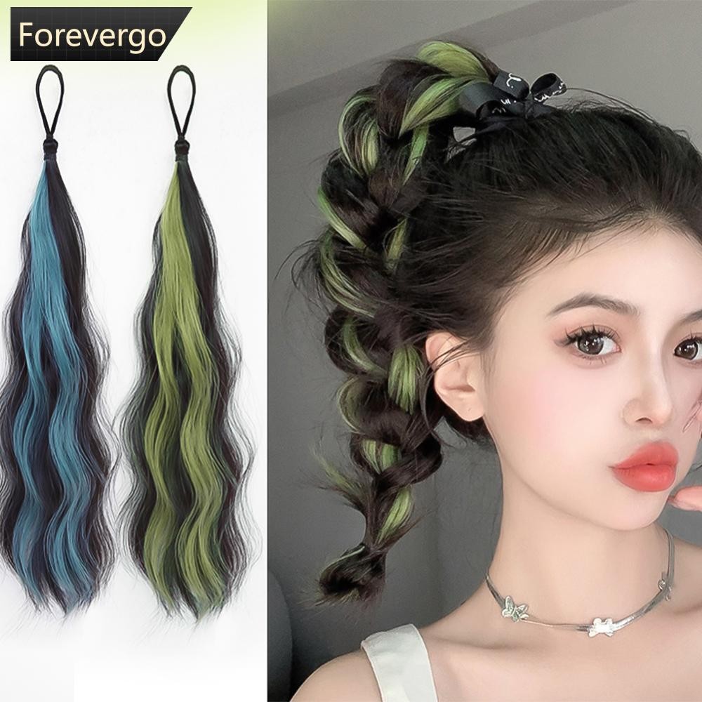 Forevergo ผม Braid ไฮไลท์หางม้า Dopamine แป้งทอด Twists Braid ผมเพิ่มสีผมแหวนวิกผม Band ไฮไลท์ I8U8