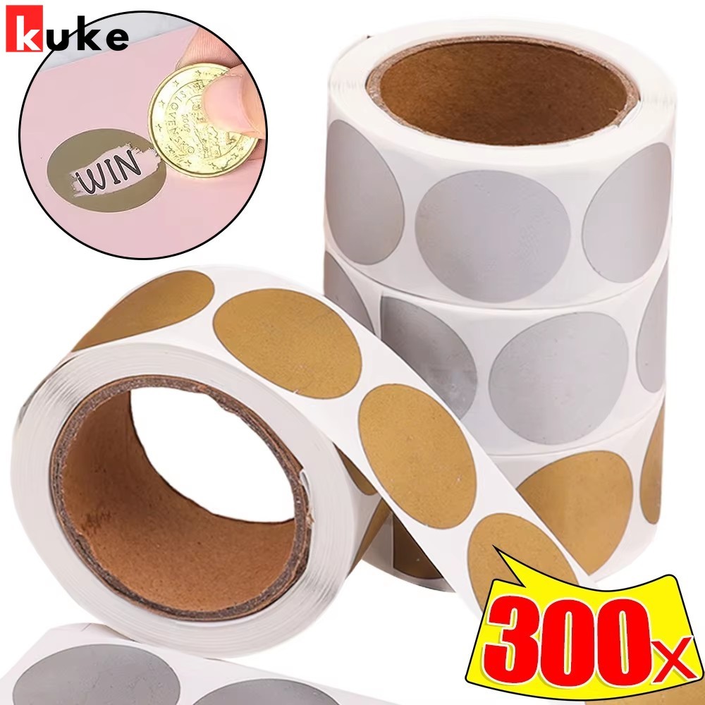 300/600pcs Scratch Off สติกเกอร์รอบ Self กาวป้าย-สําหรับเกม Scratch สติกเกอร์ป้าย – DIY Handmade Party ของขวัญตกแต่ง Supply – ทองเงินเครื่องเขียนของขวัญการ์ดอุปกรณ์