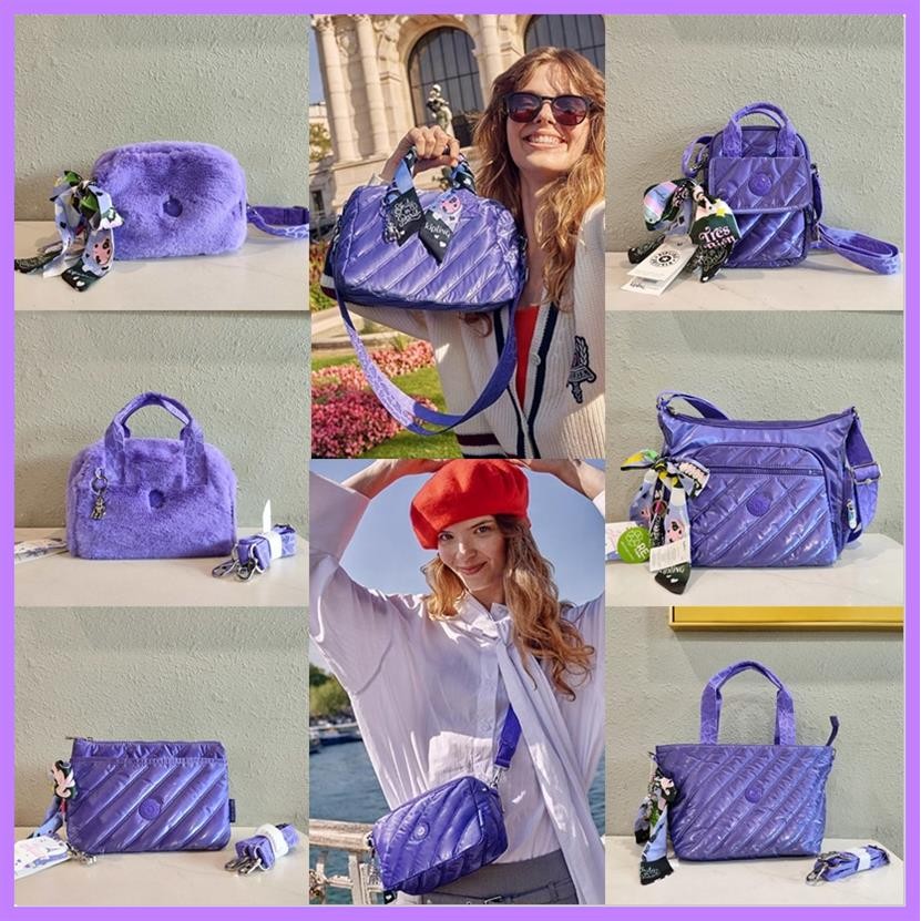 Kip x EMILY IN PARIS Joint Purple Series กระเป๋าสะพาย/กระเป๋าสะพายข้างแฟชั่นกระเป๋าผู้หญิง 999