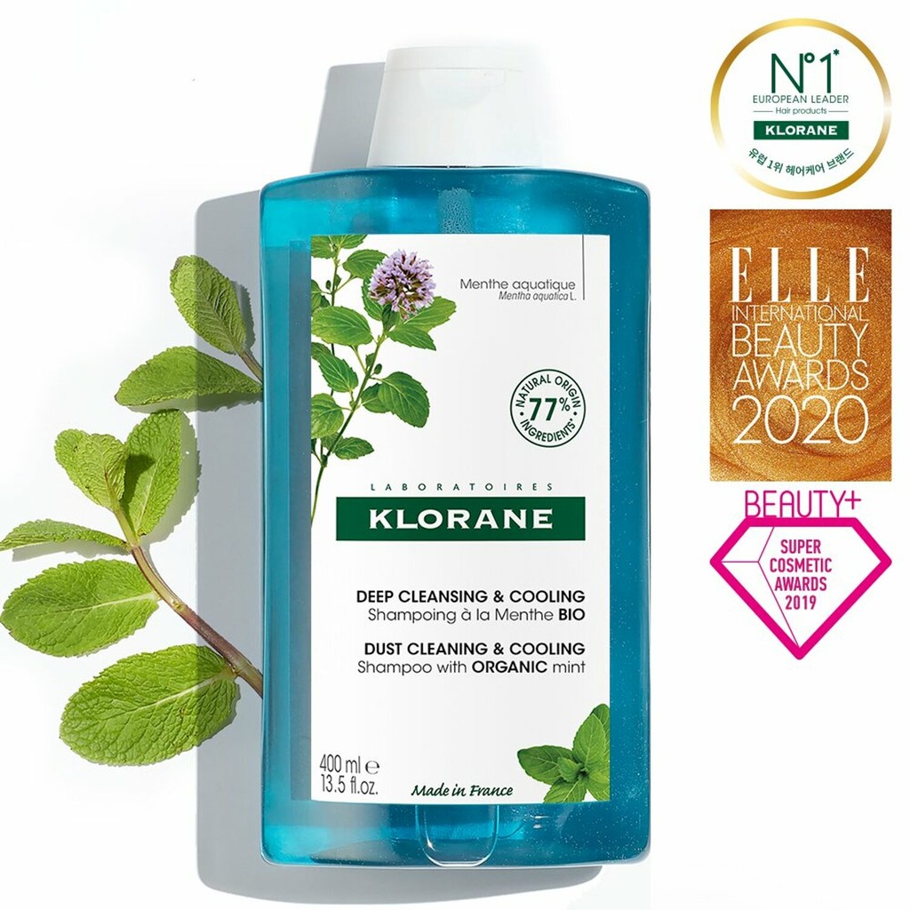 [Olive Young] Klorane Aquamint Deep Cleansing & Colliing Shampoo 400ml