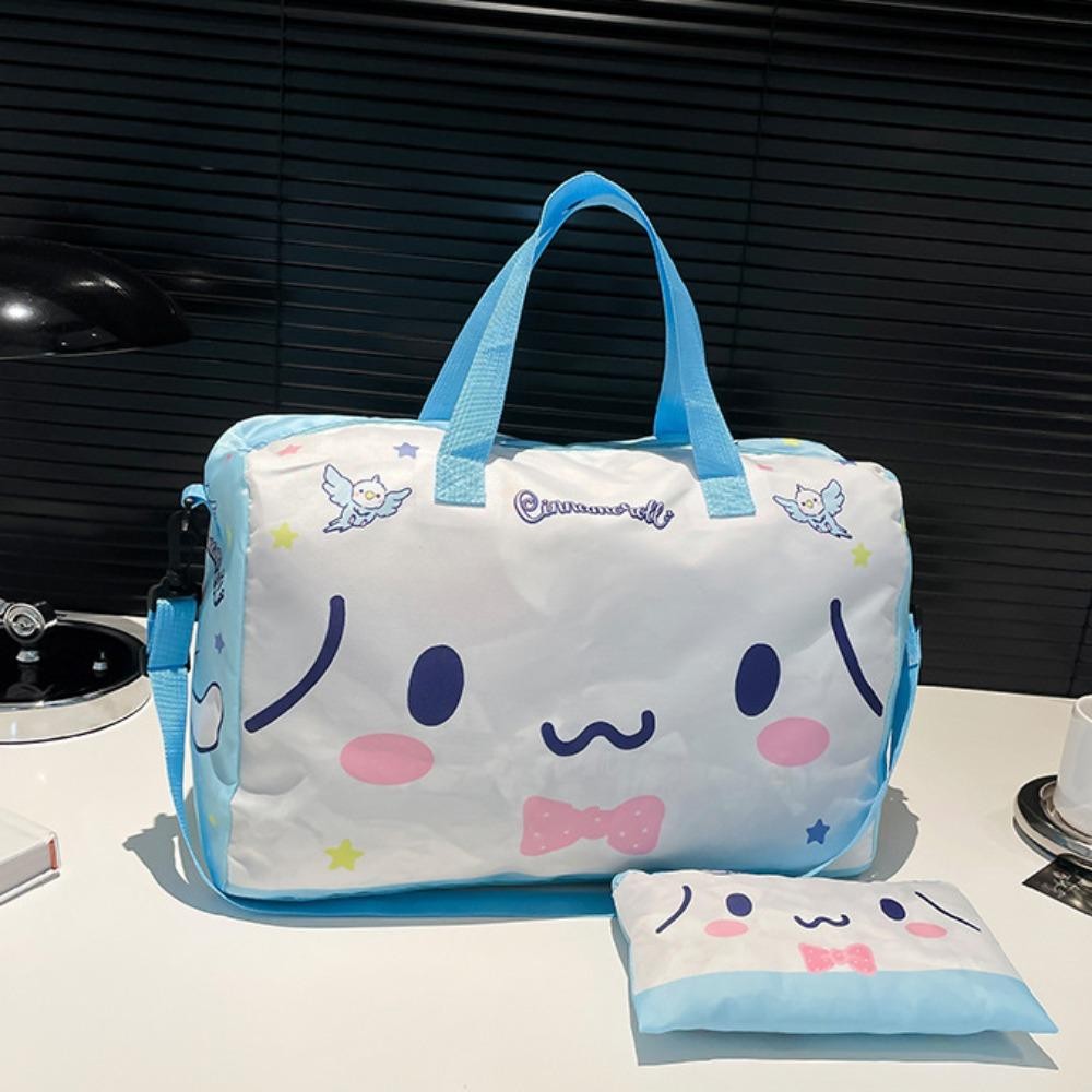 Back2life Hangyodon กระเป๋าดึงสั้น, My Melody Cinnamoroll Pochacco กระเป๋าเดินทางแบบพับได้, แมวคิตตี้หวานความจุขนาดใหญ่กันน้ํา Kuromi กระเป๋าเดินทางกระเป๋าถือเดินทาง