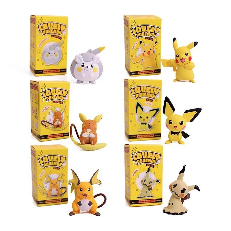 ของแท้กล่องต้นฉบับ Pokemon Kawaii Pikachu Raichu Mimikyu Togedemaru Pichu Action Figure ของเล่นเด็กของขวัญวันเกิด