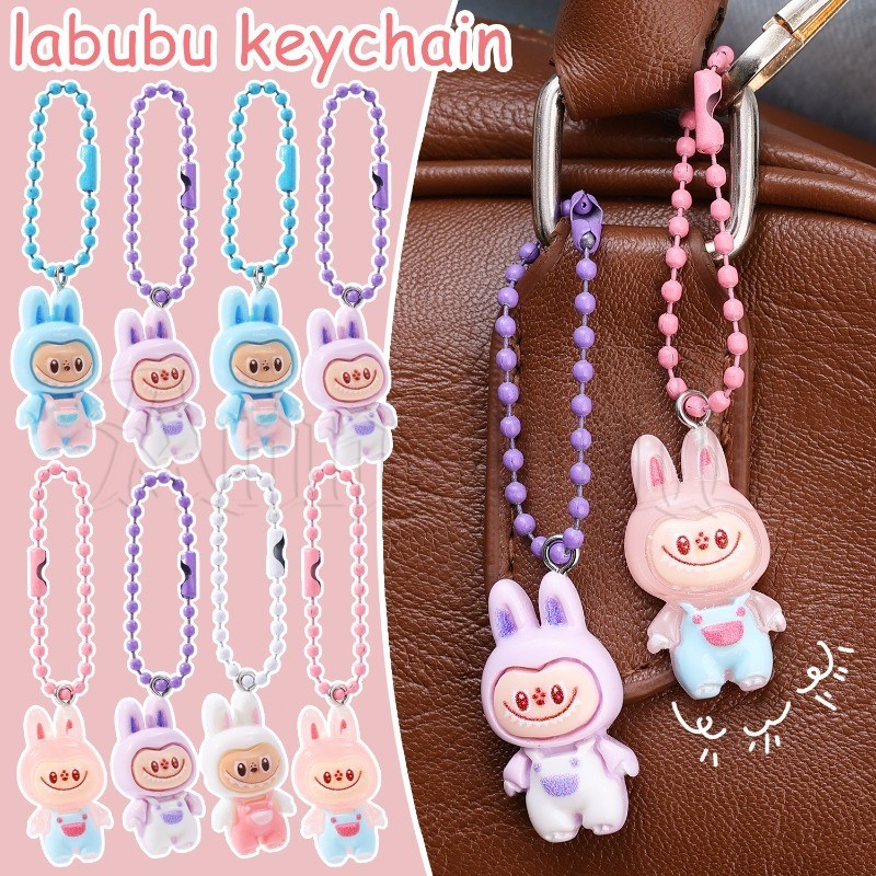 น่ารัก Labubu พวงกุญแจเรซิ่น - Kawaii Monsters Key Chain - การ์ตูน Labubu ตุ๊กตาพวงกุญแจ - ประณีตอะนิเมะจี้ - Creative Car Key Decor - กระเป๋าแขวนเครื่องประดับ