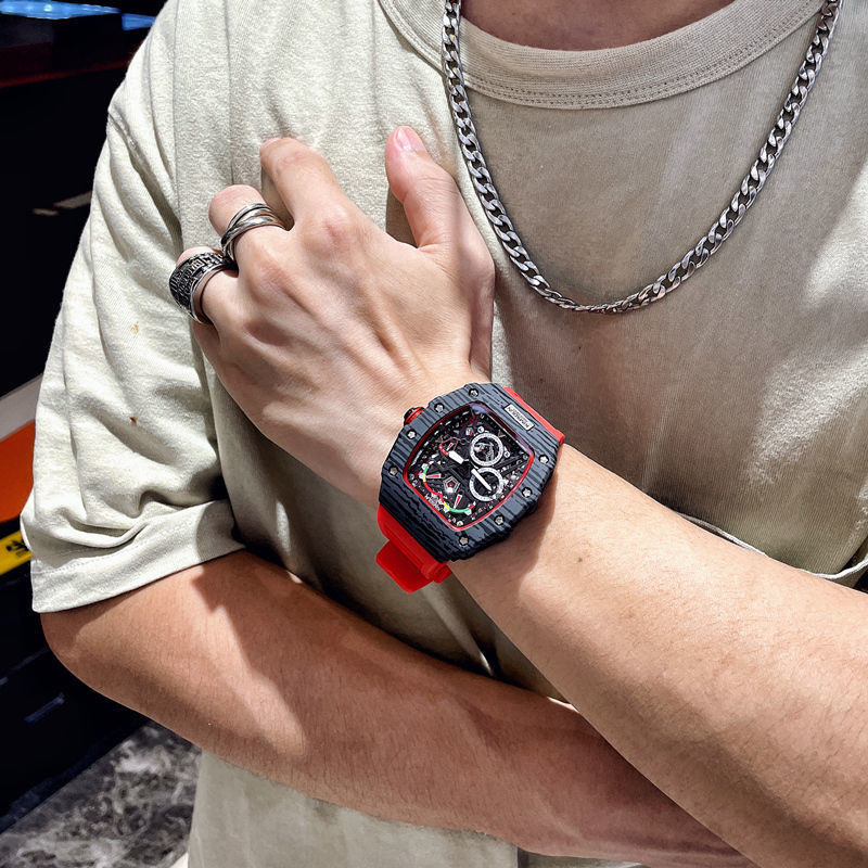 ((ขายร้อน) Richard Mechanical Watch Male Hollow Miller Couple Watch Couple Model A Couple Female Fas