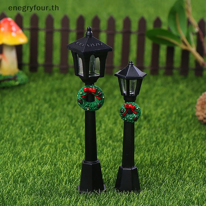 ของขวัญและของเล่น 1/12 Dollhouse Mini Street Light รุ่นตุ๊กตาคริสต์มาสโคมไฟถนนเครื่องประดับตุ๊กตา House Micro Fairy ตกแต่งสวน Xmas