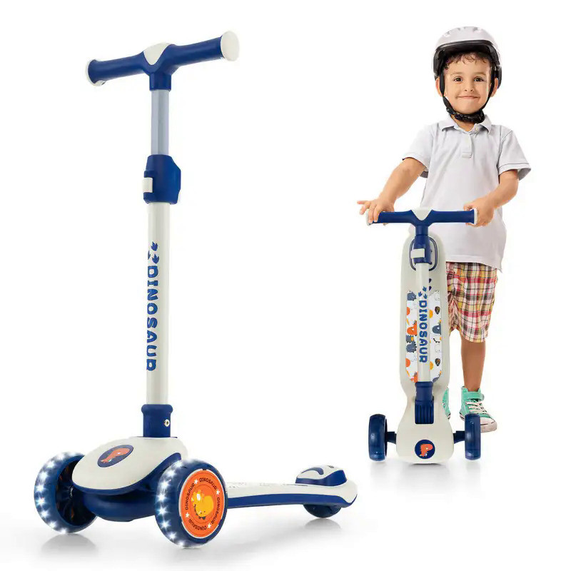 3-WHEEL KIDS Scooter เด็กวัยหัดเดินพับ Balancing KICK Scooter พร้อมล้อ LED Light-Up