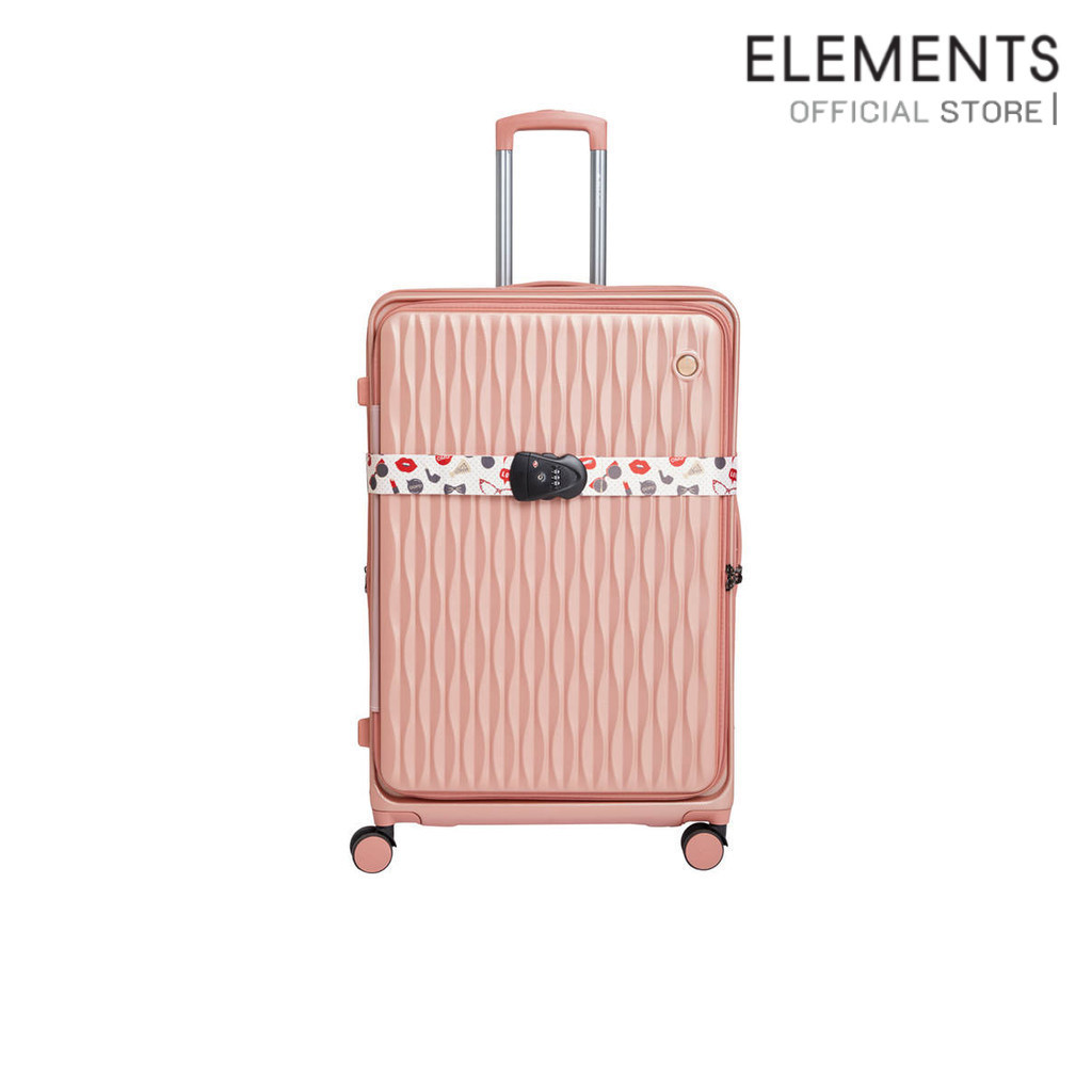 ELEMENTS สายรัดกระเป๋าเดินทางกุญแจล็อคTSA ปรับความยาวได้ใช้กับกระเป๋าเดินทางทุกประเภทลายCosmetic