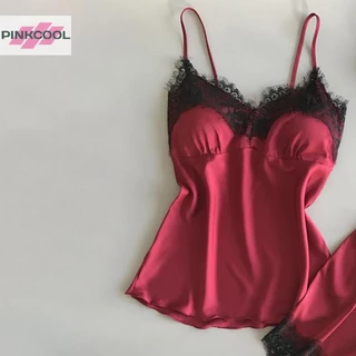 Pinkcool ชุดนอนลูกไม้เซ็กซี่สูทผู้หญิงชุดนอนคอวีชุดชั้นในนอนลําลอง HOT