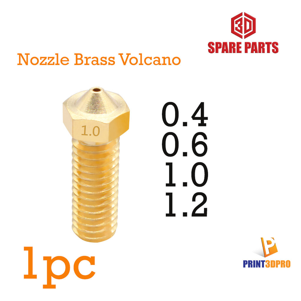 Brass Nozzle Volcano For 3D Printer Filament 1.75mm