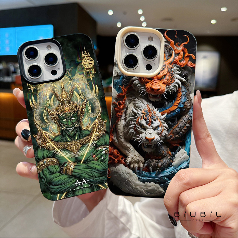 แอปเปิ้ลโทรศัพท์ ตราศักดิ์สิทธิ์สีเขียวทอง สำหรับ iPhone เคสไอโฟน 13 12 11 PRO MAX X XS MAX 16 15 14 XR 7/8PLUS จัดส่งจา