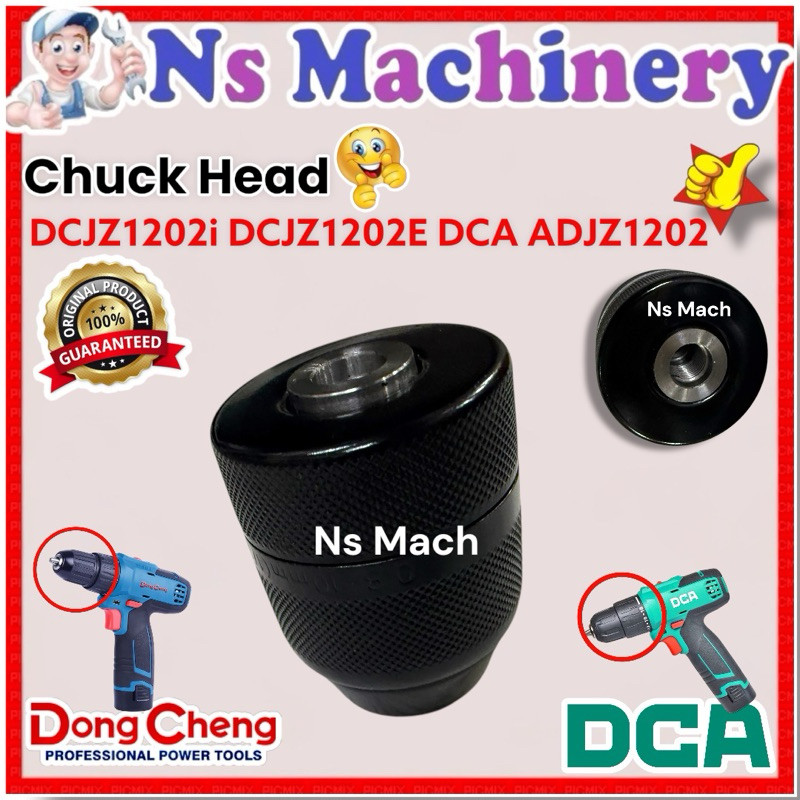 Dong Cheng DCJZ1202i 1202e Keyless Metal Chuck Head สว่านไร้สาย Dca อะไหล่ ACJZ1202 สว่านไร้สาย