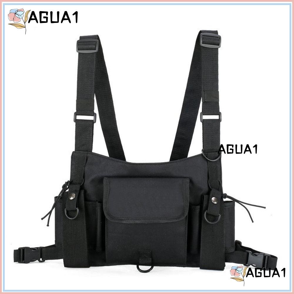 Agua1 กระเป๋าคาดเอวแฟชั่นฮิปฮอปฟังก์ชั่นกระเป๋าคาดหน้าอก