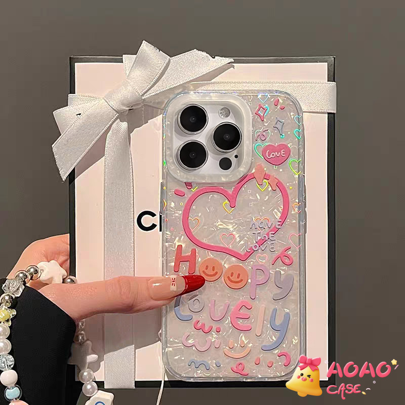 เคสไอโฟน 7Plus สำหรับ iPhone 11 16 15 13 14 12 Pro Max 8 7 15 16 14 Plus XR X XS Max SE 2022 มีความสุขที่น่ารักน่ารัก
