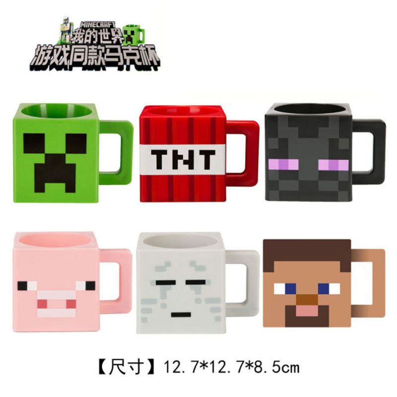 Minecraft สินค้าแก้ว Minecraft ถ้วยน้ํา Minecraft TNT End Man ถ้วยกาแฟ 230ml