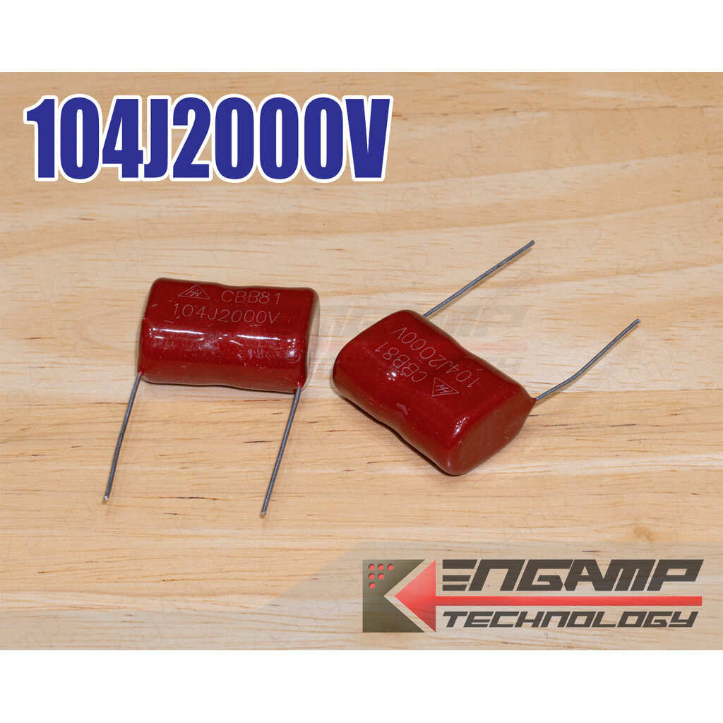 (มีตัวเลือก) [F-CAP] 104J2000V 0.1uF/2KV 5% CBB81 12x27 H19mm P=25mm