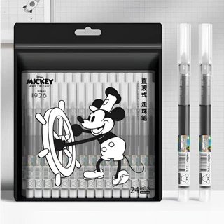 ปากกาเจล ST ของ Disney Mickey Mouse ที่ได้รับอนุญาตอย่างเป็นทางการจาก Lianzhong จำนวน 8 ชิ้น สำหรับนักเรียน ปากกาเจลสีดำและแดงสำหรับฝึกซ้อม