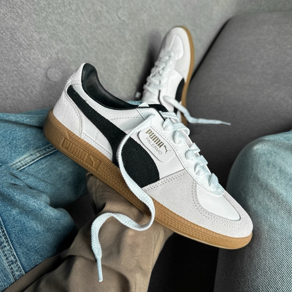 ✅แท้💯% - สินค้าพร้อมส่ง* สีขายดี‼ รองเท้าผู้ชายและผู้หญิง PUMA Palermo OG White/Black（396464-01/396463-11/399341-02）