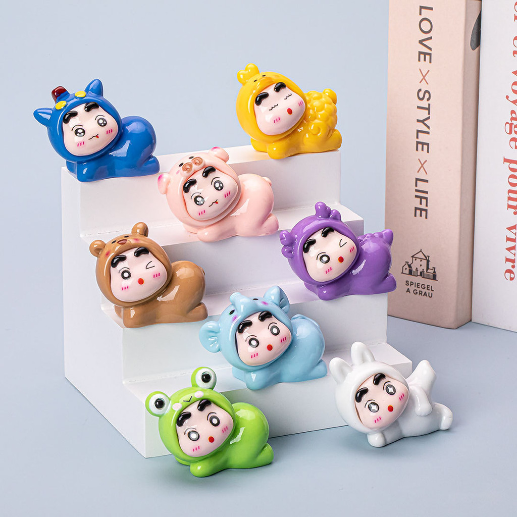 8 ชิ้นน่ารักสีทึบ Papa Shin-chan เรซิ่น Caharms สําหรับ DIY (13-74)