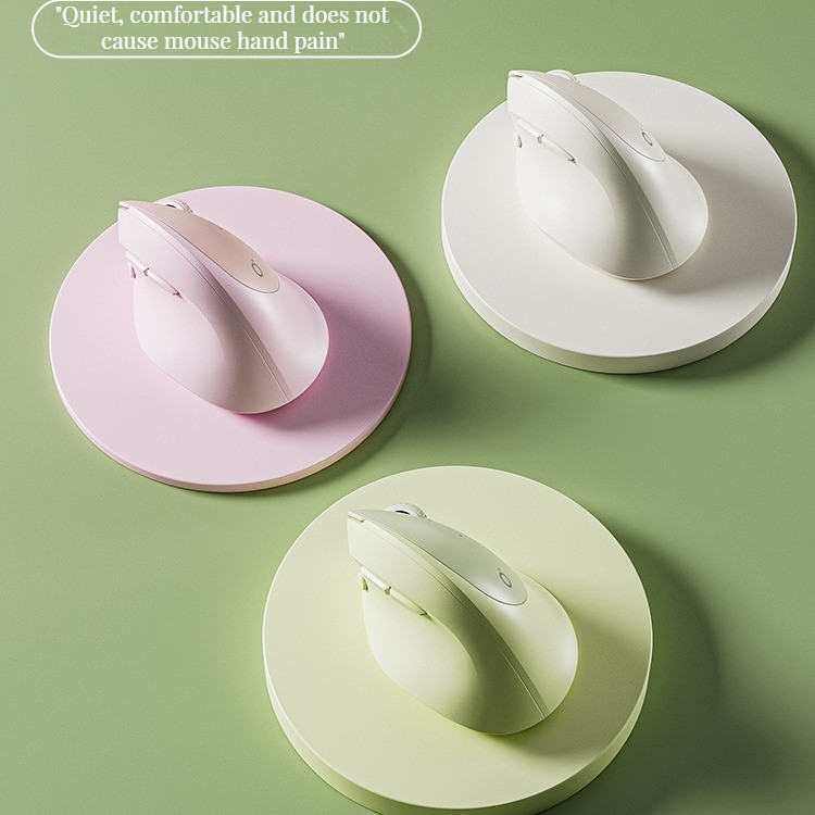 จัดส่งรวดเร็วQ7 เมาส์บลูทูธไร้สาย Dual-Mode Ergonomics ปุ่มแนวตั้งเมาส์ปิดเสียง E-Sports คอมพิวเตอร์