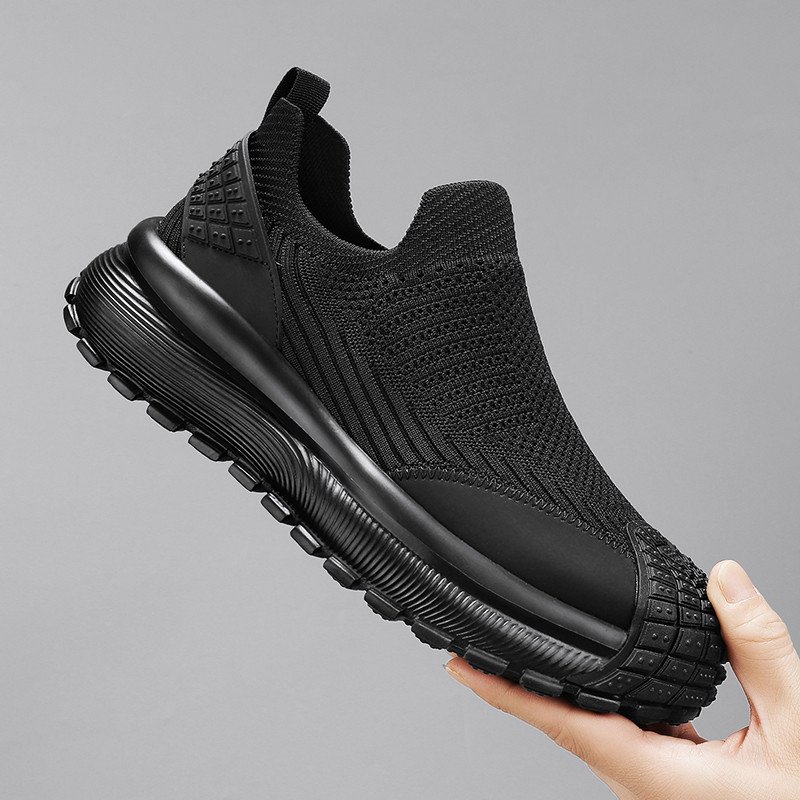 ฤดูร้อน Flying Weave Man Casual รองเท้าไม่มีส้นแฟชั่น Slip-on วิ่งรองเท้าผ้าใบ Breathable สบาย Jogging รองเท้ากีฬาลําลอง