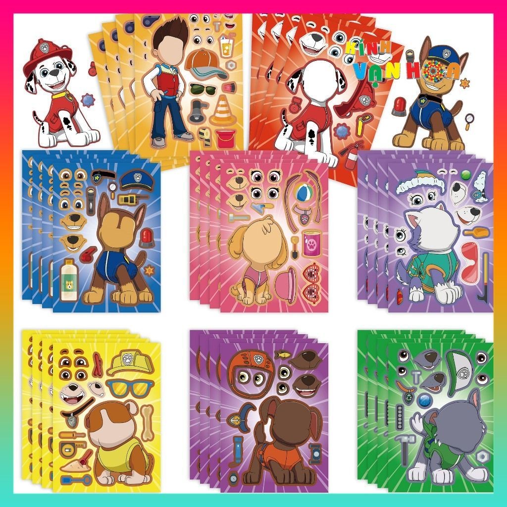 ชุดสติ๊กเกอร์สร้างสรรค์ 8 ชิ้นสําหรับเด็ก - Rescue dog squad