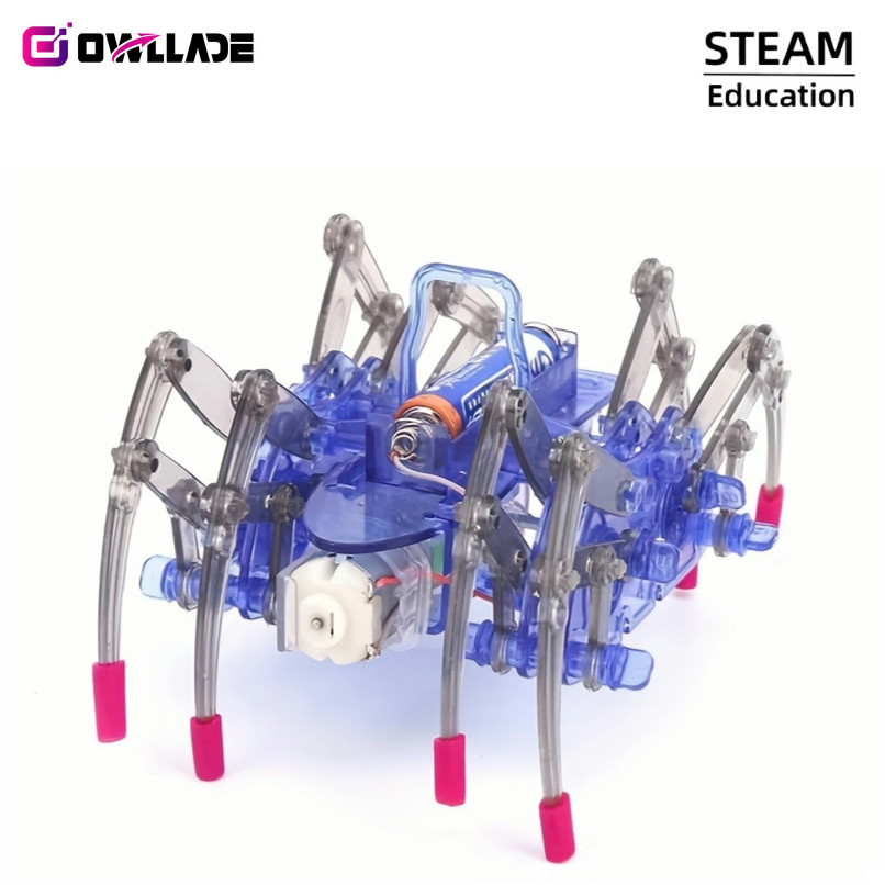 OWLLADE Stem ของเล่นเพื่อการศึกษาสําหรับเด็กของขวัญวันเกิดสําหรับเด็กชาย DIY Crawling Spider หุ่นยนต
