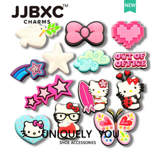 CHARM อุปกรณ์เสริมรองเท้าแบบหัวเข็มขัด ลายการ์ตูนและดอกไม้ ส…