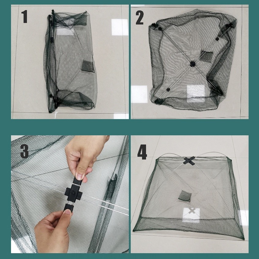 อุปกรณ์ดักปลา มุ้งดักปลา ตาข่ายดักปลา ที่ดักปลา กรงดักปลา กระชังปลา G0120 ราคา ถูกที่สุด ดีลบีเคเค แกลเลอรีภาพที่ 8