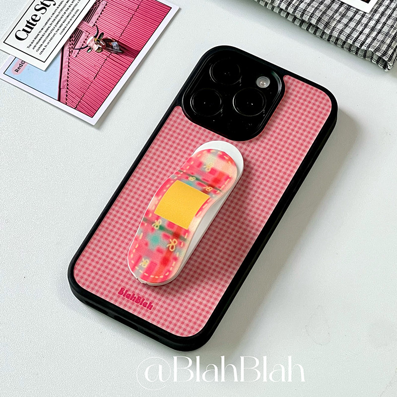 ต้นฉบับสร้างสรรค์สามารถติดลายสก๊อตสีชมพู แอปเปิล 16โปรแม็กซ์ เคสโทรศัพท์ ไอโฟน15 ขอบสีดํา 14 อะคริลิค ไอโฟน17โปรแม็กซ์ กันกระแทกกรณีป้อง - รูปที่ 6