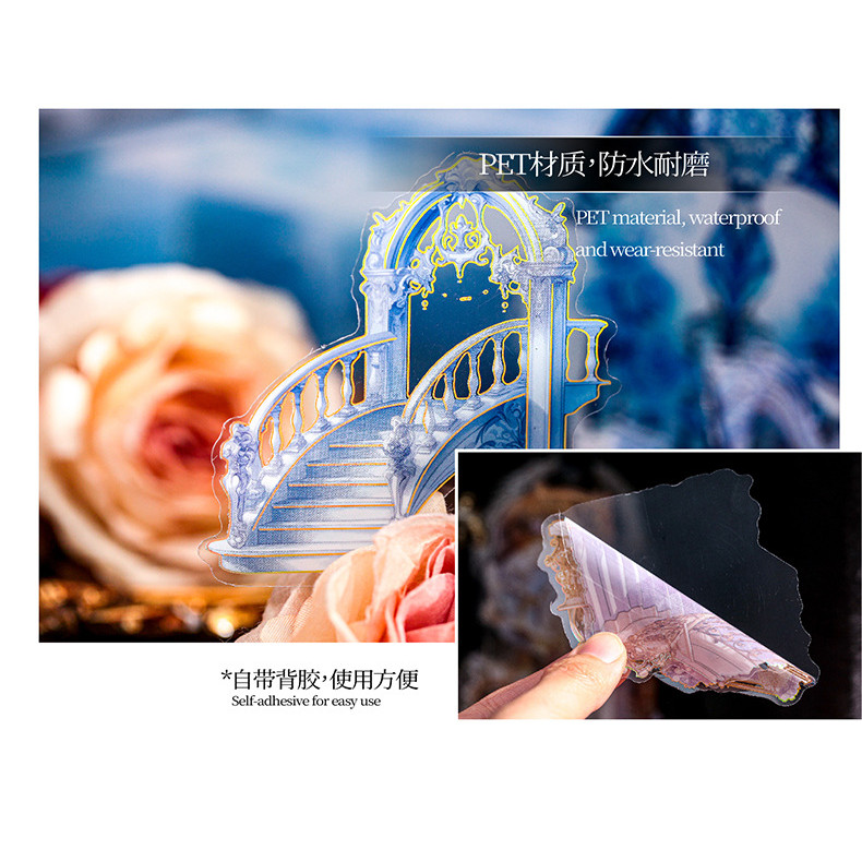 ไดลี่|10แผ่นในดอกไม้Gildingสัตว์เลี้ยงสติกเกอร์แพ็คBrightโรแมนติกตัดสติกเกอร์ฟิล์มคู่มือภูมิทัศน์เคสโทรศัพท์วัสดุDIYตกแต่งคู่มือสติกเกอร์