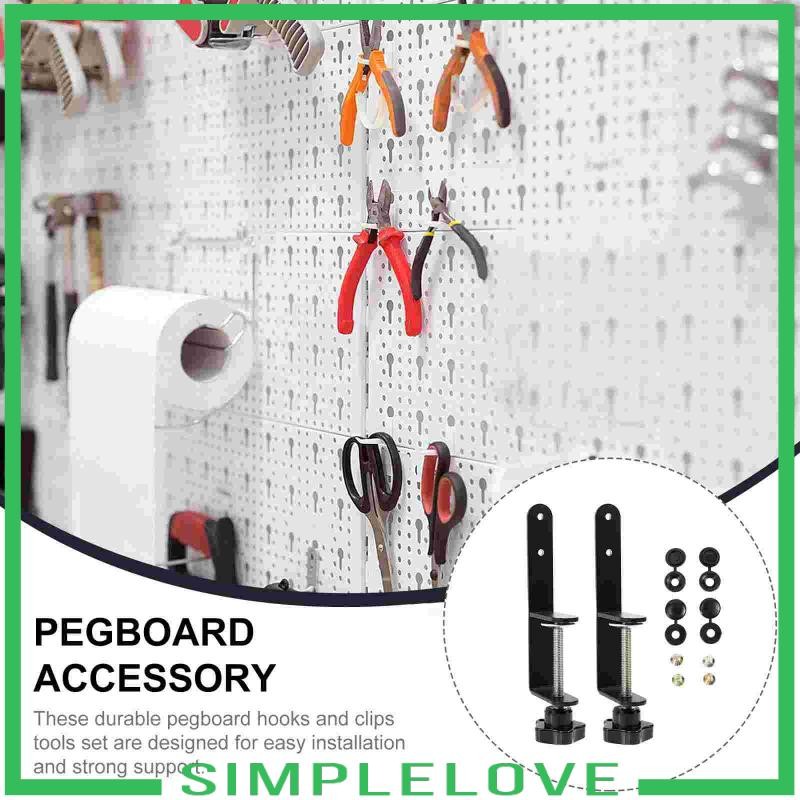 [เรียบง่าย] 2 ชิ้น Pegboard Desk Mount คลิปหนีบโต๊ะแบบปรับได้รองรับแบบยืน