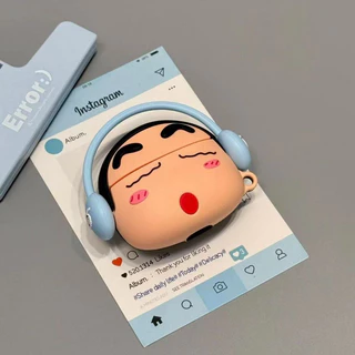 Crayon Shin Chan สวมใส่หูฟัง AirPodsPro2 กรณี AirPods 4/3/1/2 หูฟัง Apple ฝาครอบป้องกัน