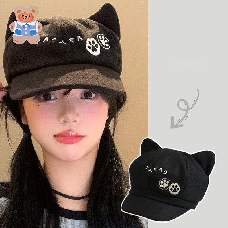 [CRS]หมวกหูแมว 2 มิติหมวกเบสบอลปากเป็ดน่ารัก